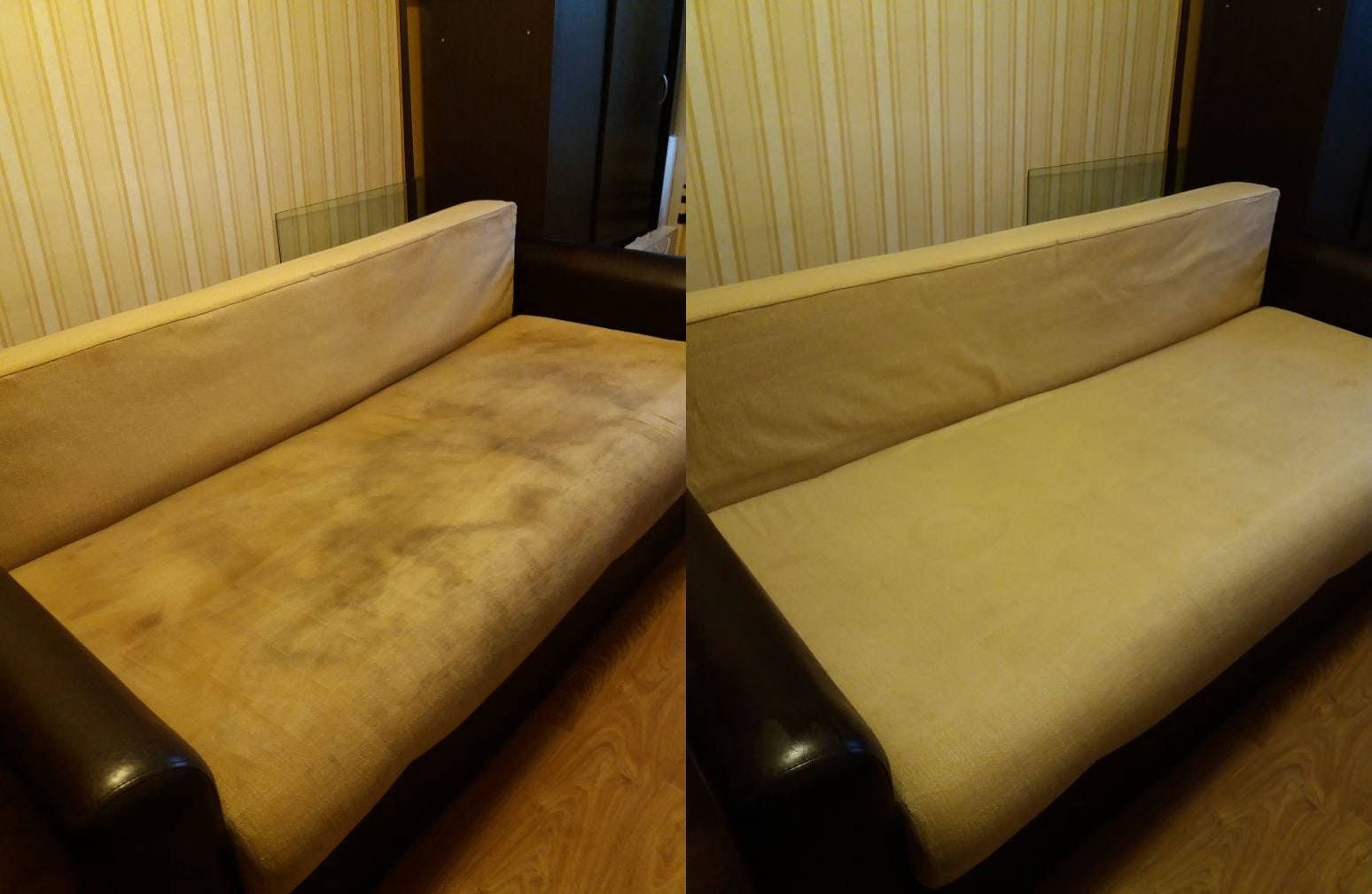 химчистка мебели до и после
